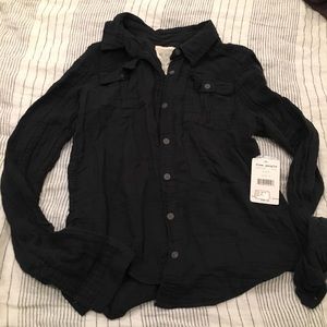 Black free people button down shirt
